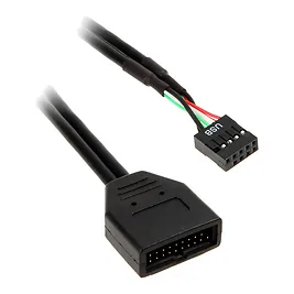 SilverStone Adattatore interno da USB 3.0 19-Pin a USB 2.0 9-Pin - 10cm, Nero SilverStone Adattatore interno da USB 3.0 19-Pin a USB 2.0 9-Pin - 10cm, Nero