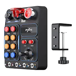 PXN CB1 Control Box - Button Box USB con 30 comandi e LED RGB per Sim Racing - Nero PXN CB1 Control Box - Button Box USB con 30 comandi e LED RGB per Sim Racing - Nero