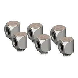 Thermal Grizzly DeltaMate Rotary 90° - Connettore angolare nickel opaco, 6 pezzi Thermal Grizzly DeltaMate Rotary 90° - Connettore angolare nickel opaco, 6 pezzi
