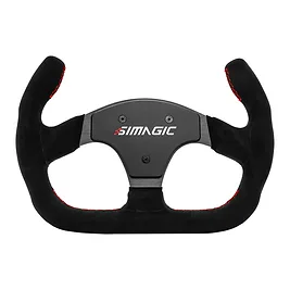 Simagic P-325C - Corona Volante Sim Racing 325mm Cut-Off in Alcantara e Alluminio senza Hub - Nero Simagic P-325C - Corona Volante Sim Racing 325mm Cut-Off in Alcantara e Alluminio senza Hub - Nero