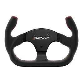 Simagic P-325C - Corona Volante Sim Racing 325mm Cut-Off in Alluminio e Pelle senza Hub - Nero Simagic P-325C - Corona Volante Sim Racing 325mm Cut-Off in Alluminio e Pelle senza Hub - Nero